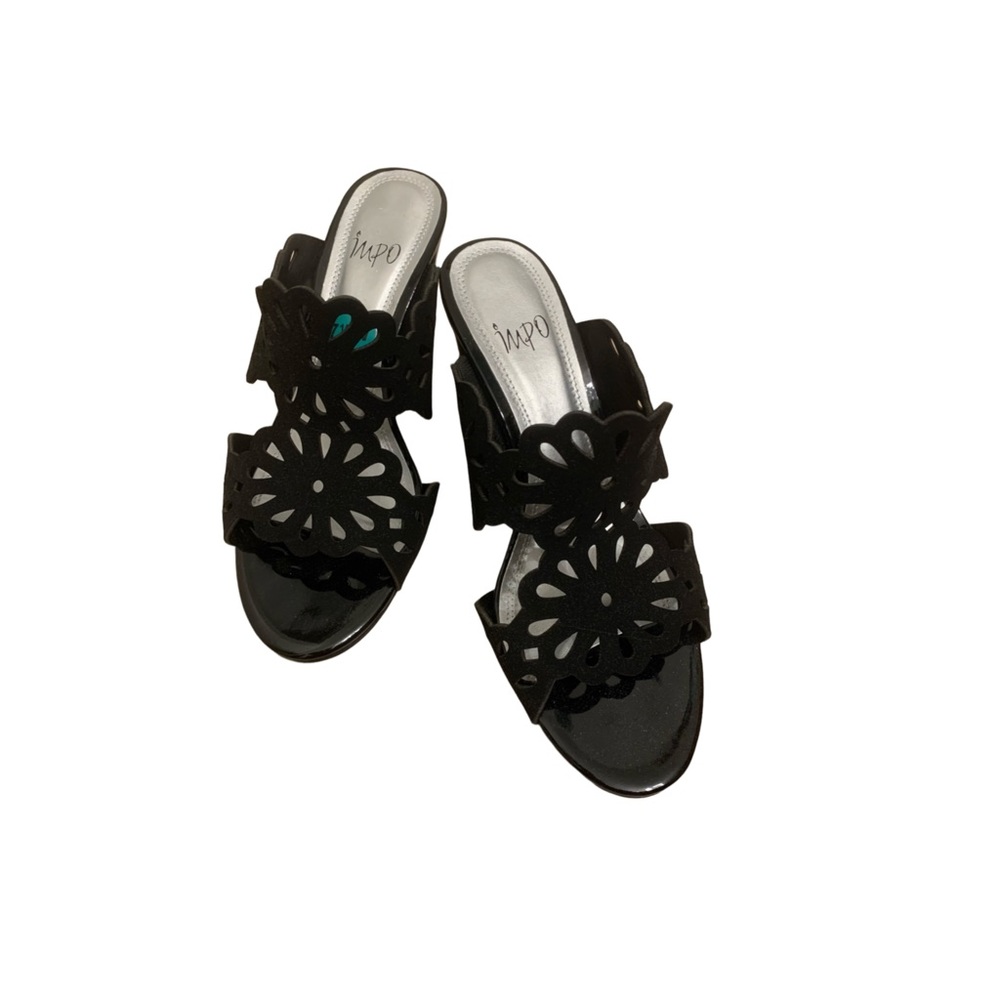 Women's Shoes  Black Slip On Pumps 3in Heels Size 7.5